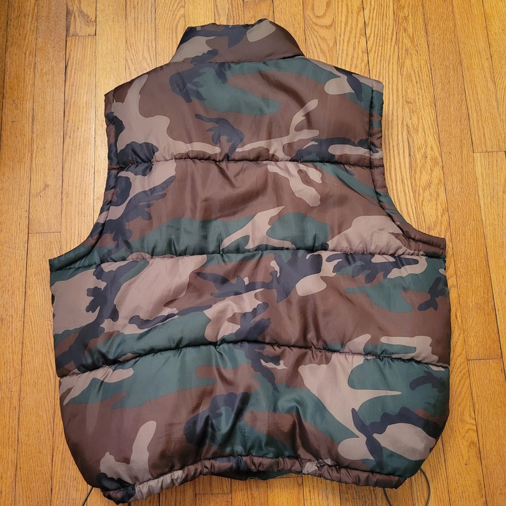 Regal Wear Camo Puffer Vest Woodland Camouflage Zip Up 3XL Gorpcore Layering - Picture 7 of 8